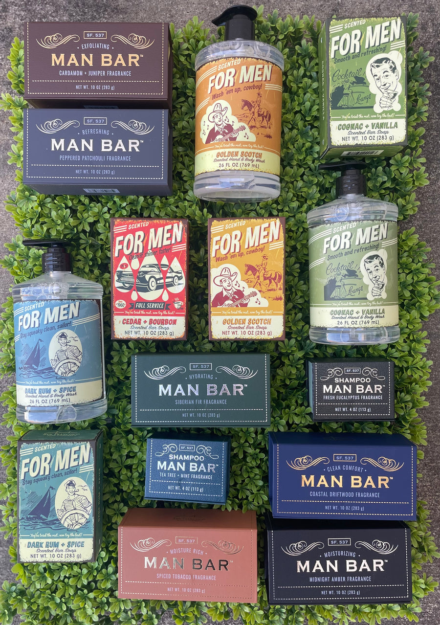 San Francisco Soap Company MAN WASH Bar 10oz - Cedar & Bourbon