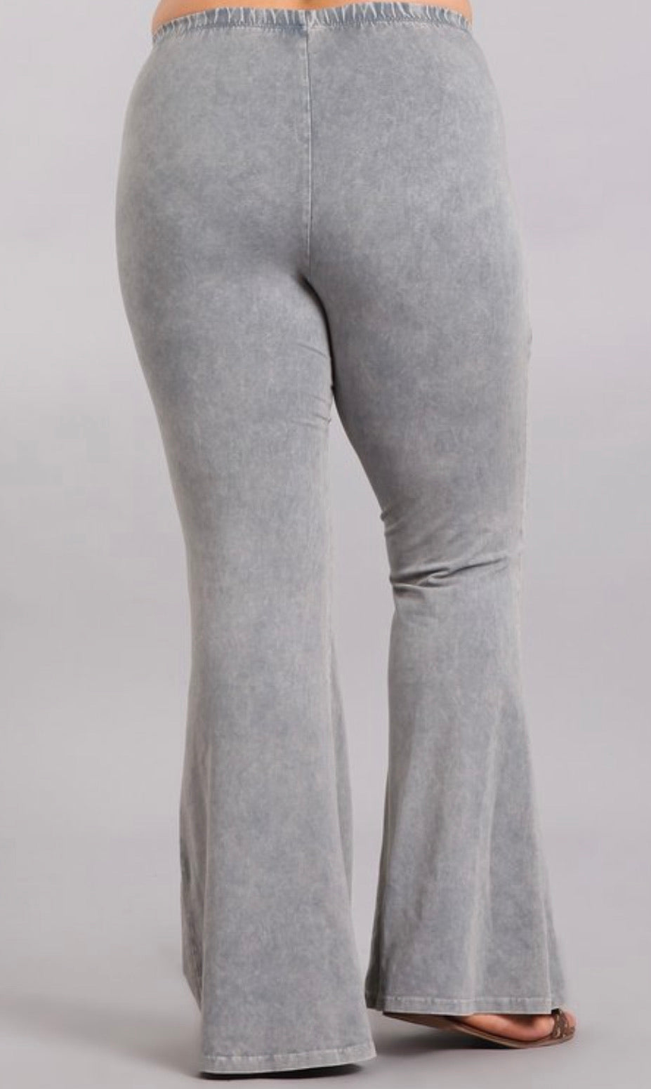 Mineral Wash Flare Pants- Silver