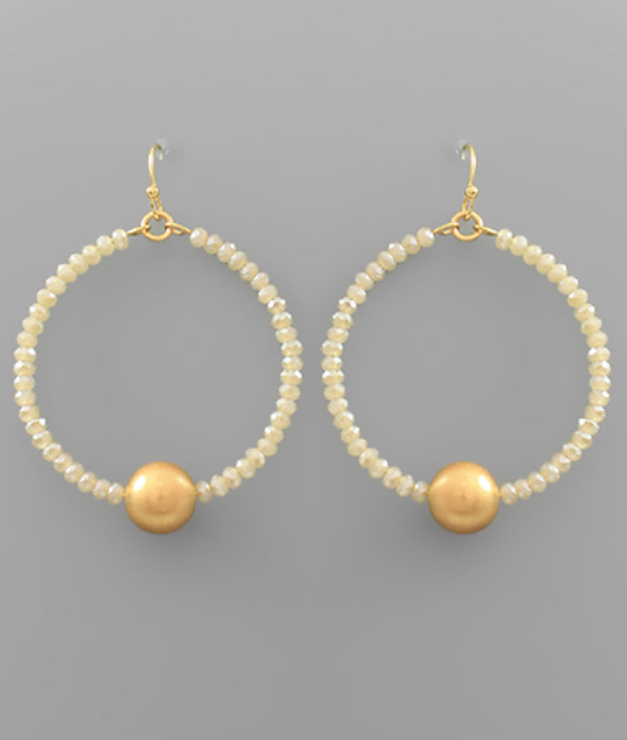 Ball Bead Circle Earrings