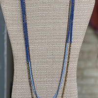 Leather and Bead Layer Necklace