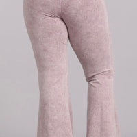 Mineral Wash Flare Pants- Light Pink