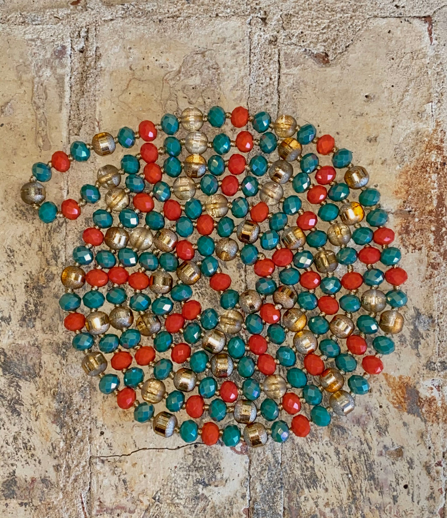 Multicolor Long Crystal Necklace