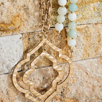 Metal Chain and Natural Stone Necklace