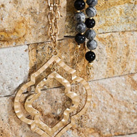 Metal Chain and Natural Stone Necklace